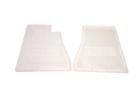 Datsun 510 LHD Genuine Nissan White Rubber Front Floor mat set NOS NLA LAST ONE!