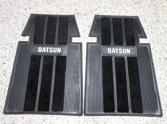 Vintage 2-Piece Floor Mat Set, Black  for Datsun Cars NOS